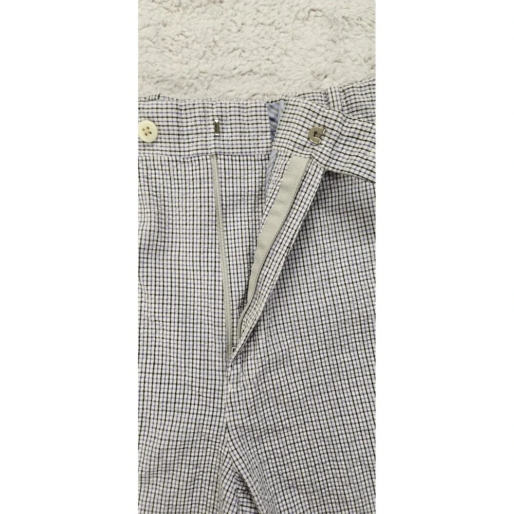 Peter Millar Mens Size‎ 34 Gray Purple Seersucker Featherweight Golf Shorts 9 In